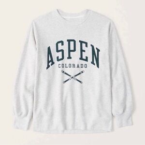 Abercrombie Aspen Colorado white and blue long sleeve sweatshirt size small